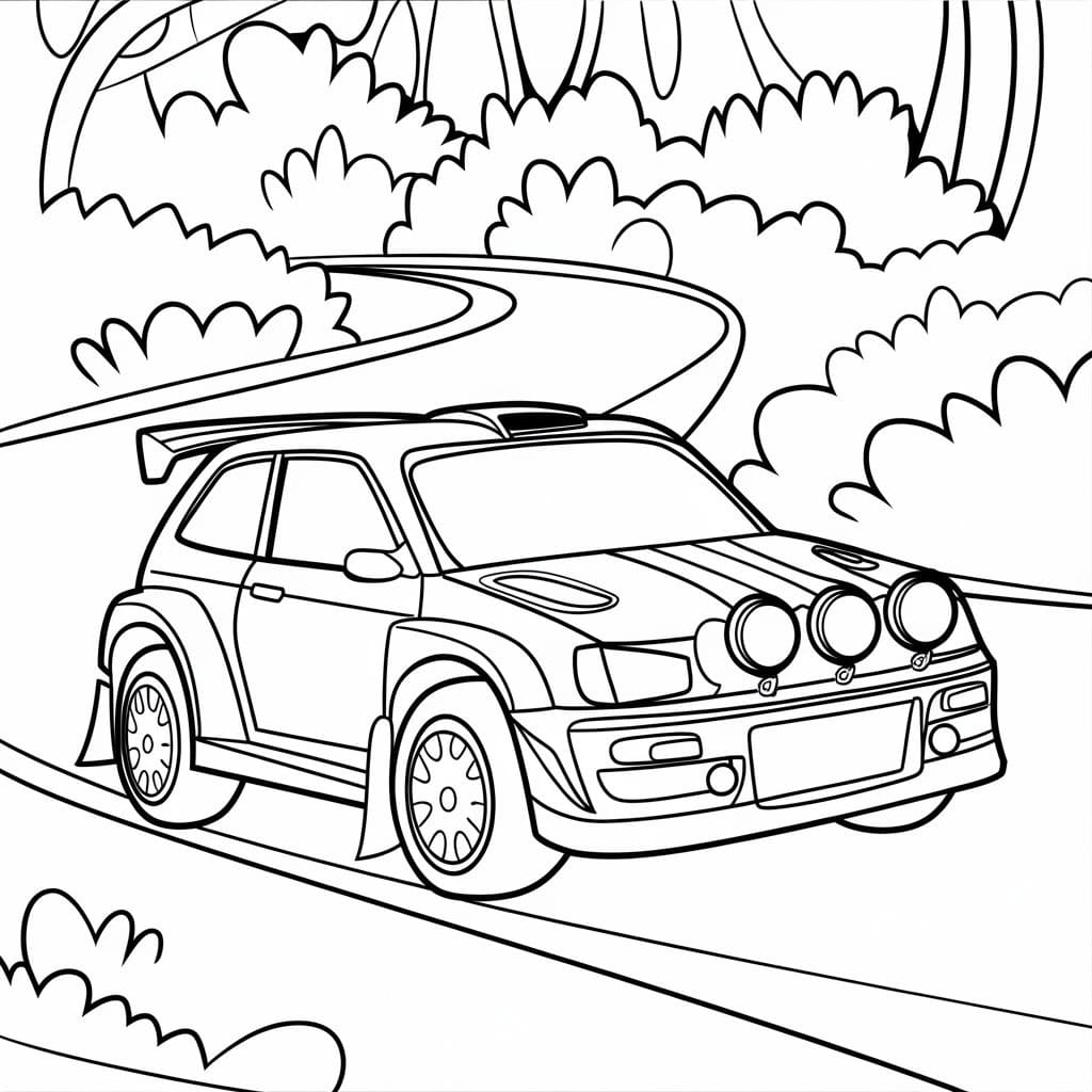 Coloriage Voiture de Rallye