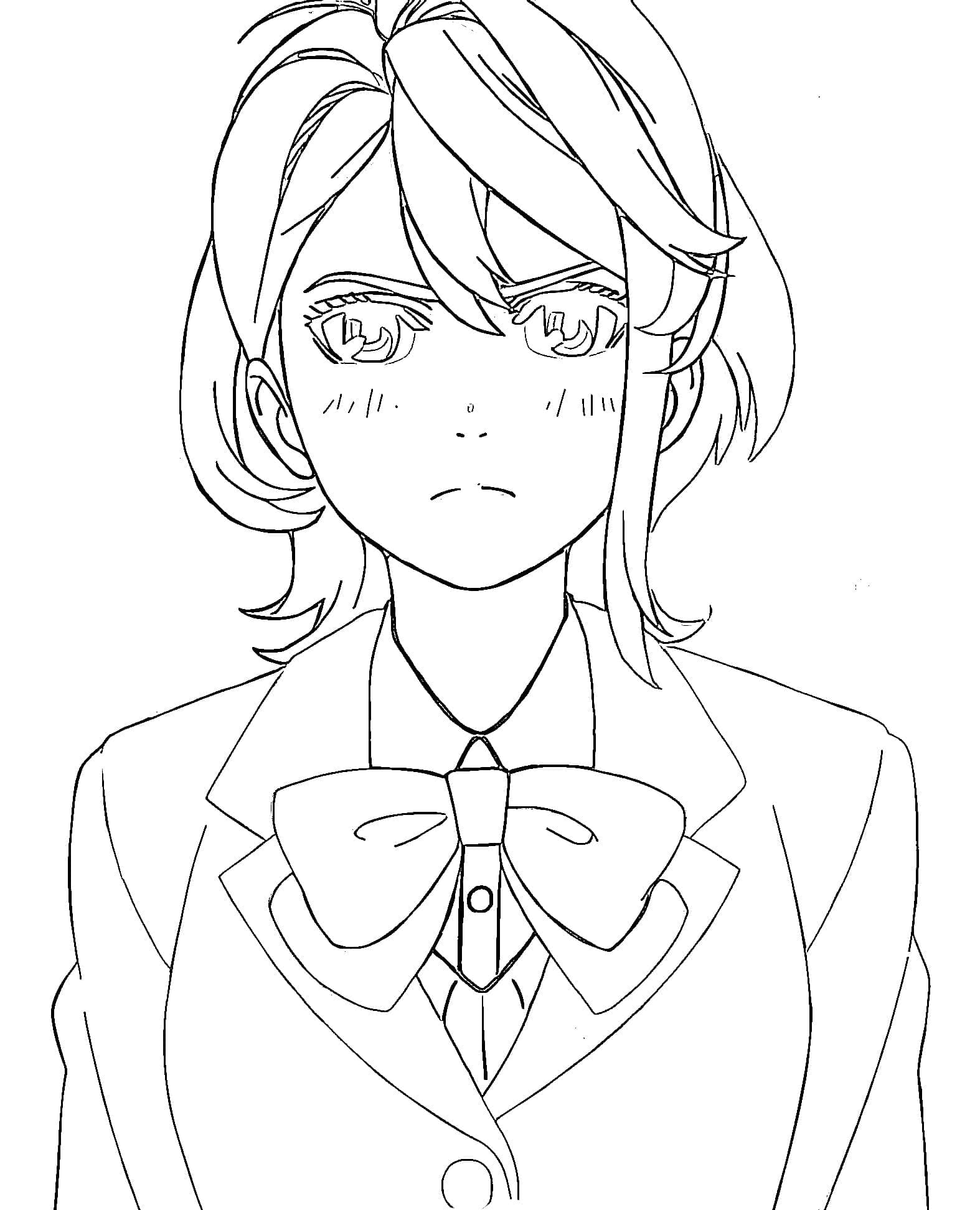 Coloriage Aira Shiratori de Dandadan