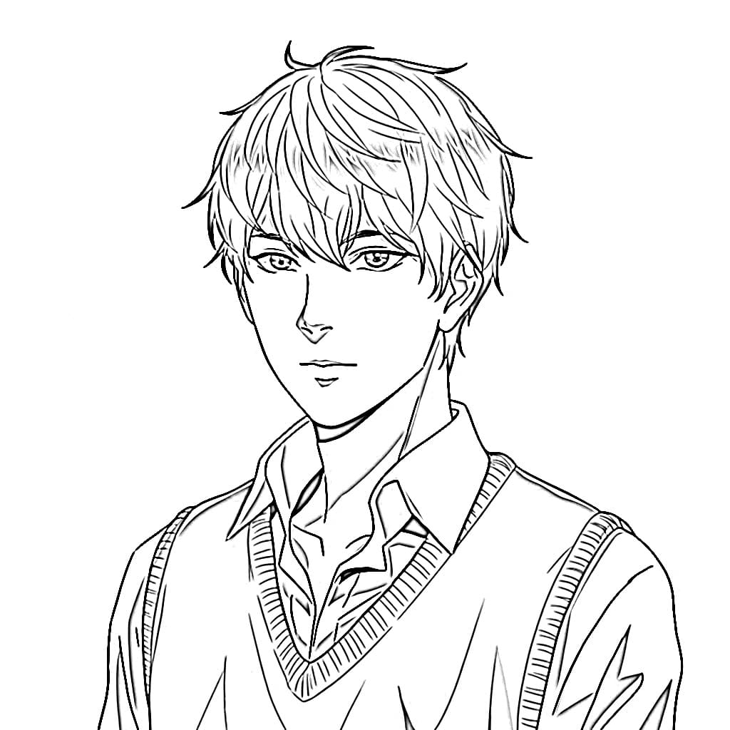 Coloriage Beau Gar on Manga T l charger Et Imprimer Gratuit Sur Coloriage Beau Gar on Manga T l charger Et Imprimer Gratuit Sur