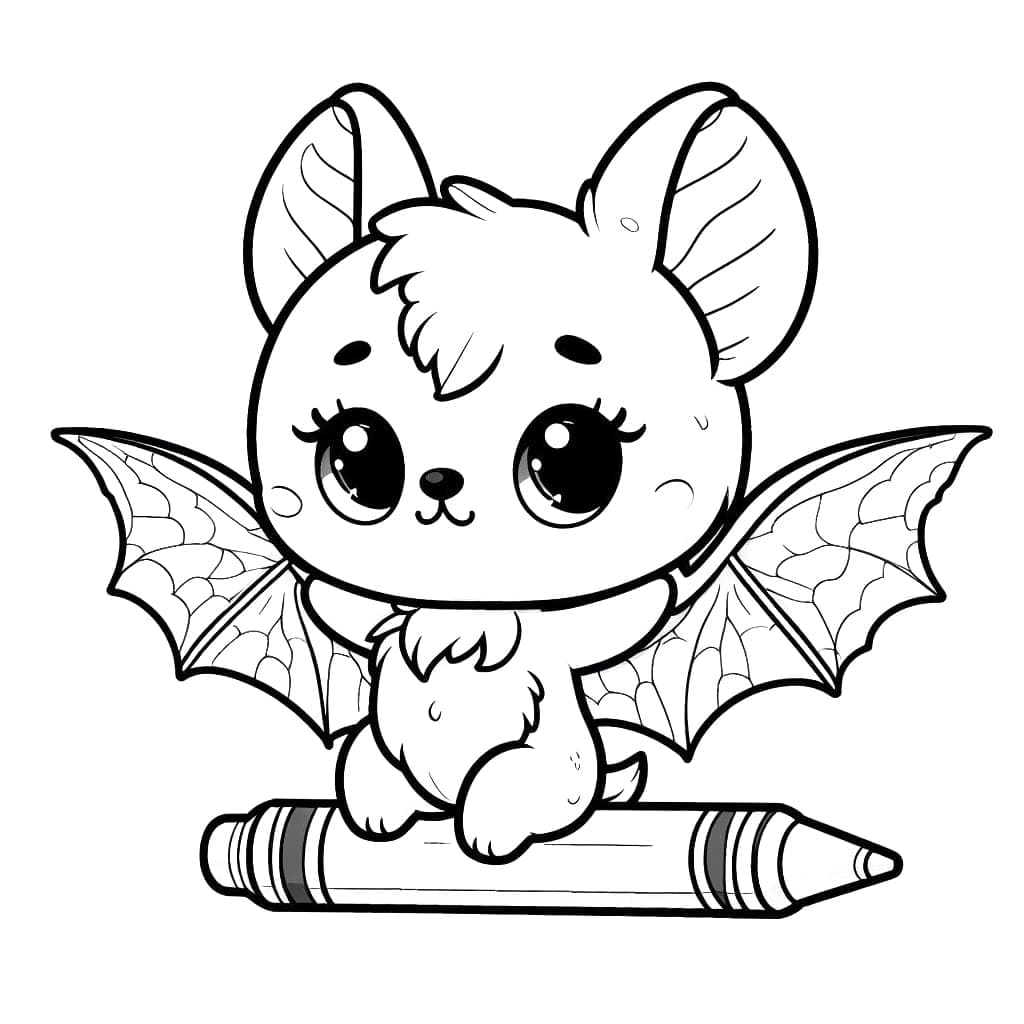 Coloriage Bébé chauve-souris mignon