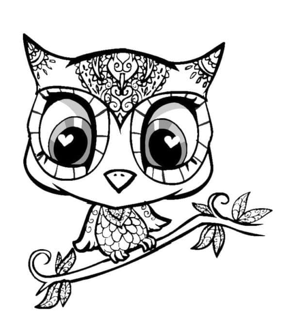 Coloriage Bébé hibou mignon