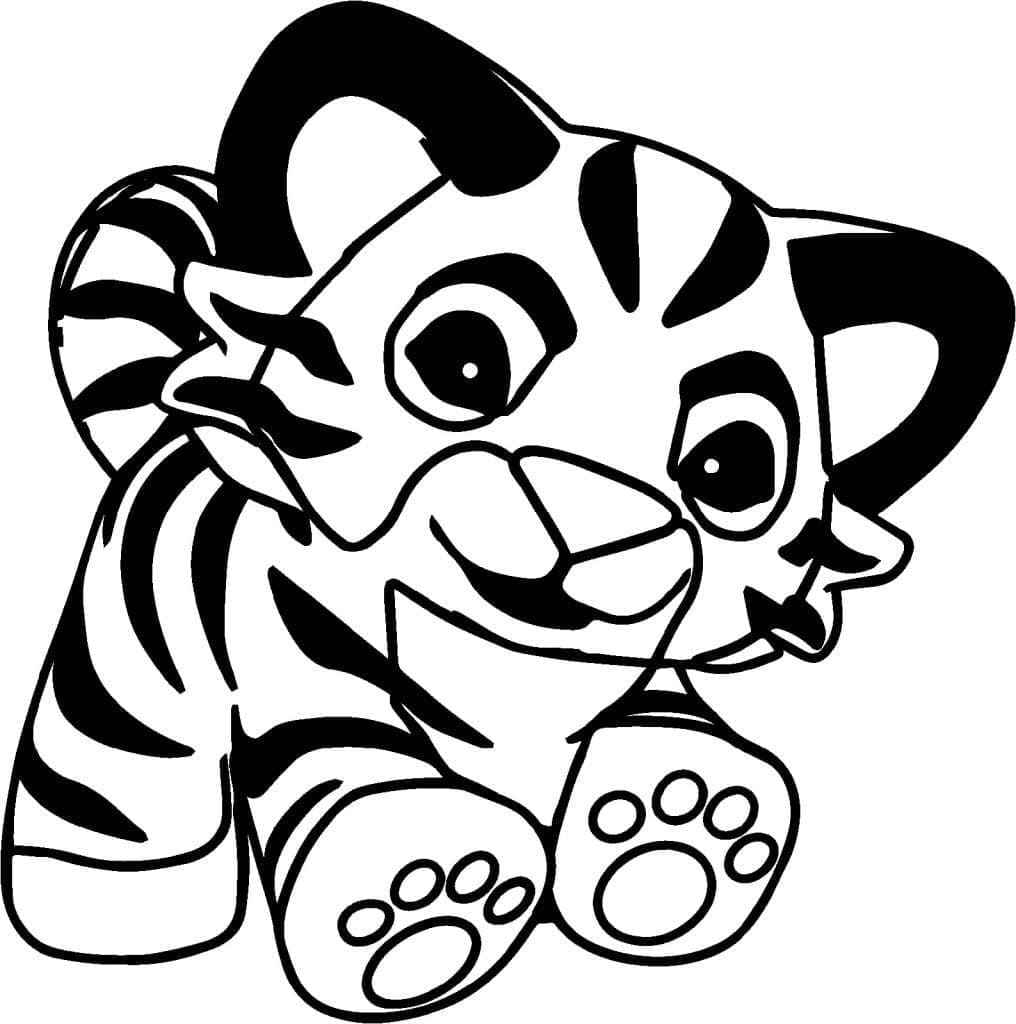 Coloriage Bébé tigre mignon