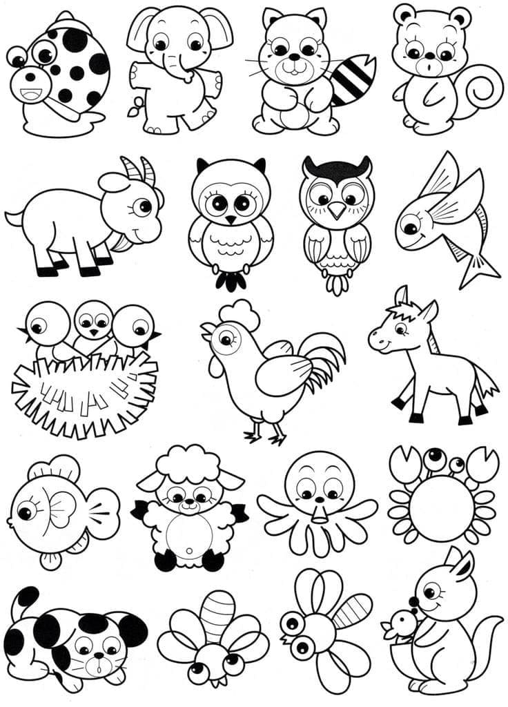 Coloriage Bébés Animaux