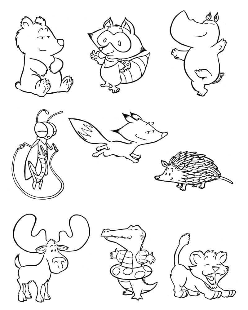 Coloriage Bébés Animaux Mignons