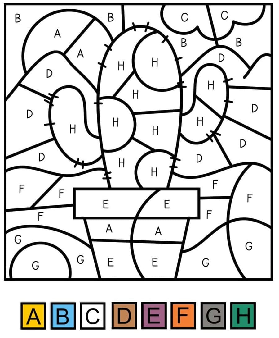 Cactus Magique Lettres coloring page