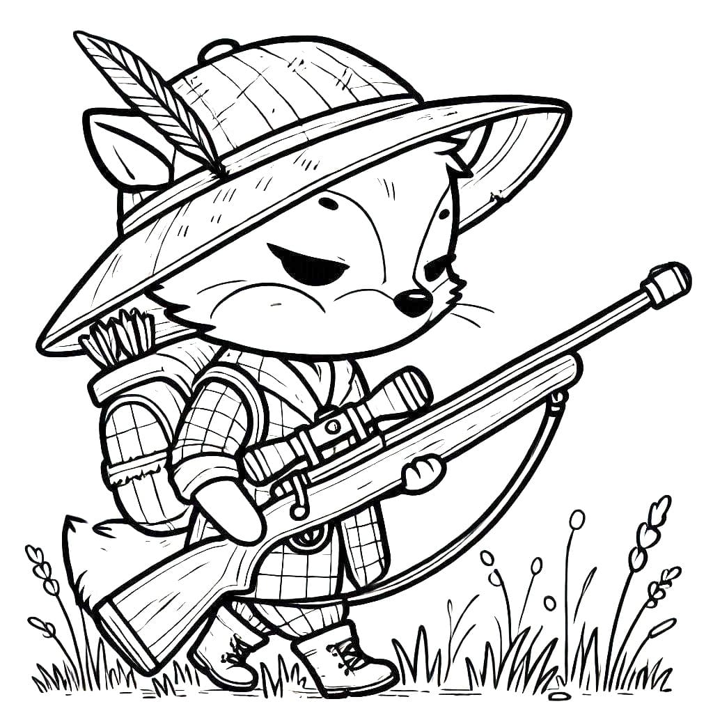 Coloriage Chasseur 4