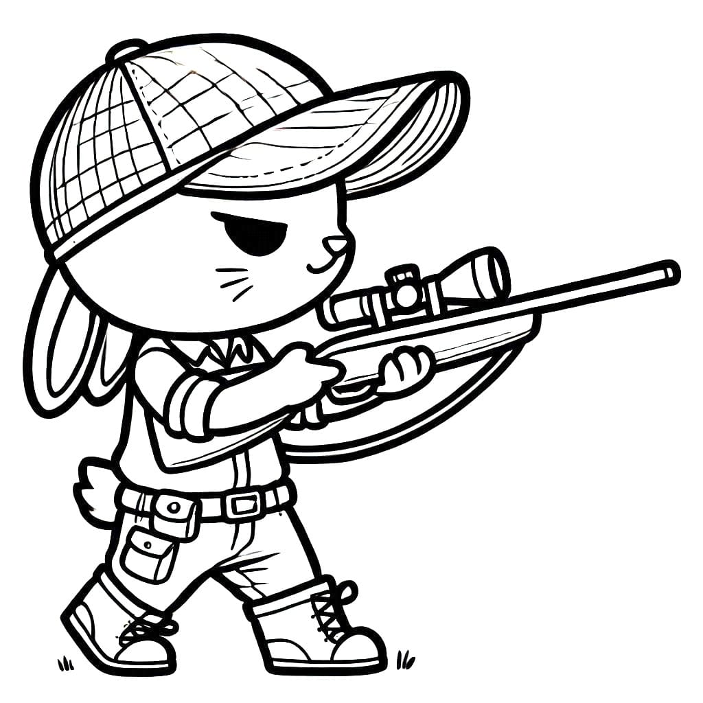 Coloriage Chasseur Imprimable Pour les Enfants