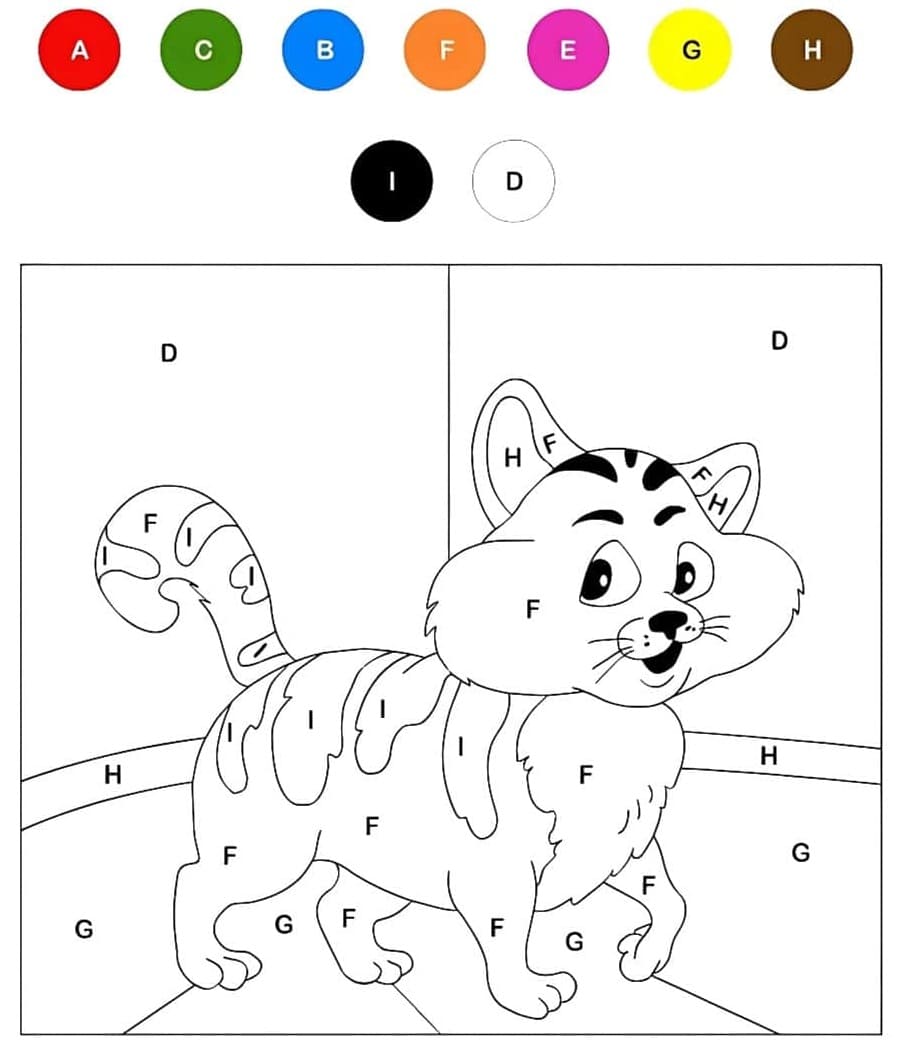 Chat Magique Lettres coloring page