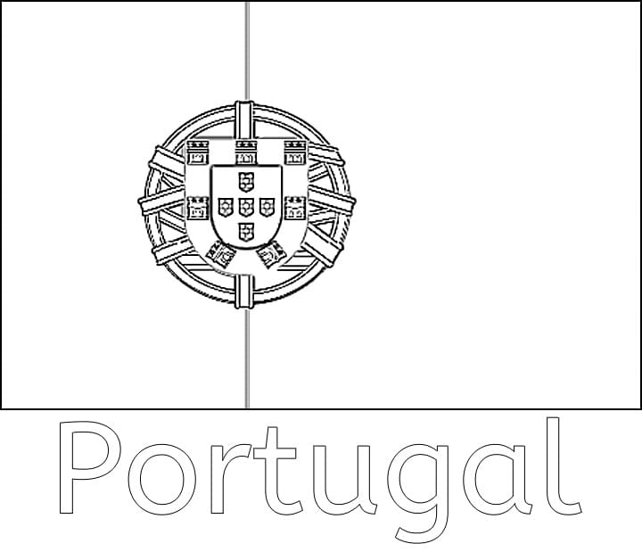 Coloriage Dessin de Drapeau Portugal Gratuit