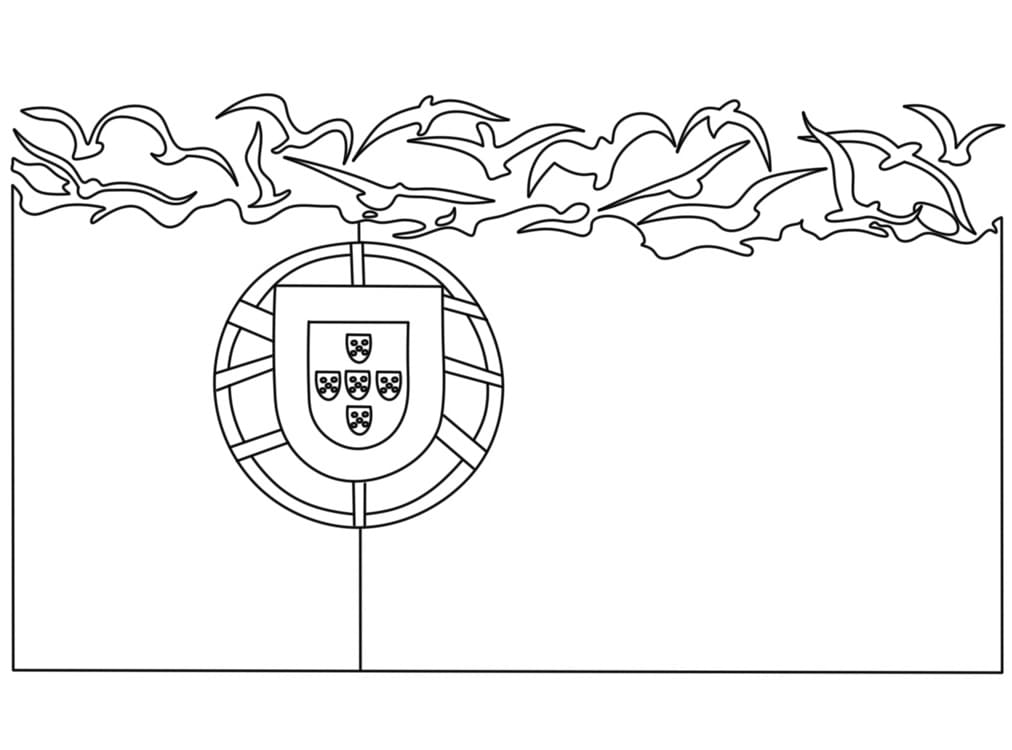 Coloriage Dessin de Drapeau Portugal