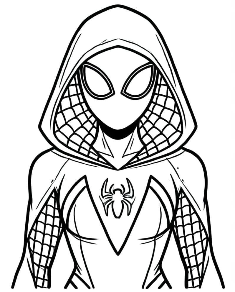 Coloriage Dessin de Ghost Spider Gratuit