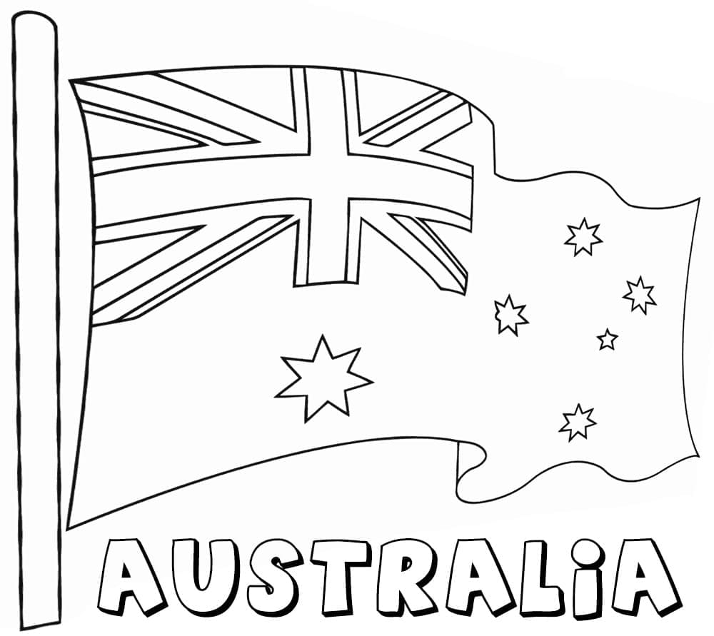 Coloriage Dessin du drapeau de l'Australie gratuit