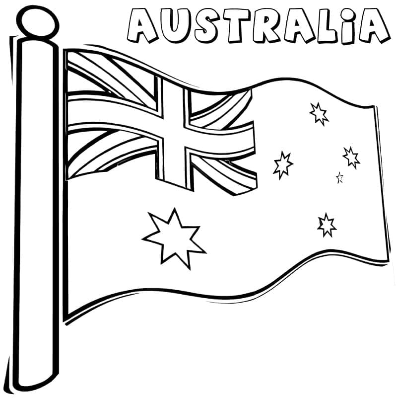 Coloriage Dessin du drapeau de l'Australie