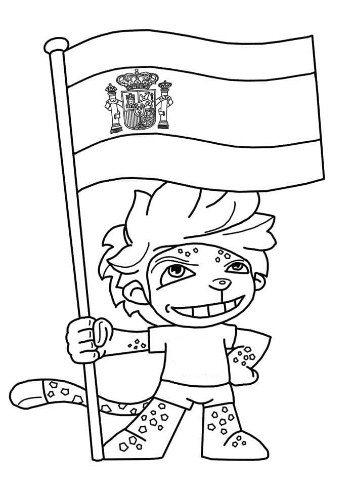 Dessin du Drapeau de l’Espagne Gratuit coloring page