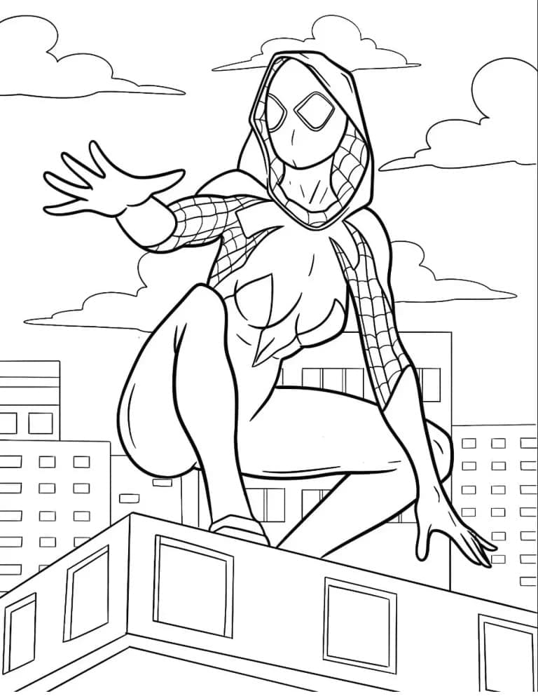 Coloriage Dessin Gratuit de Ghost Spider