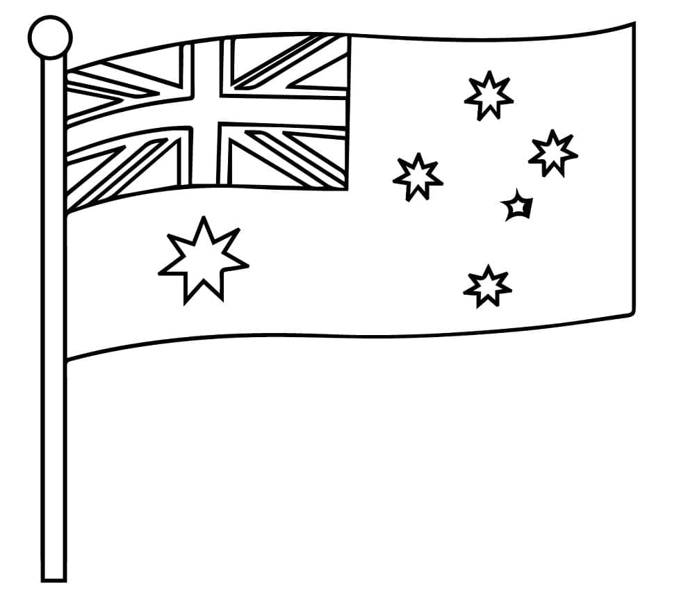 Coloriage Dessin gratuit du drapeau de l'Australie