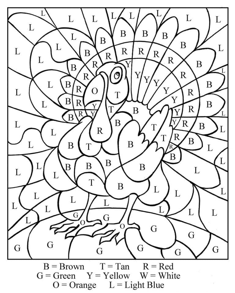 Dinde Magique Lettres coloring page