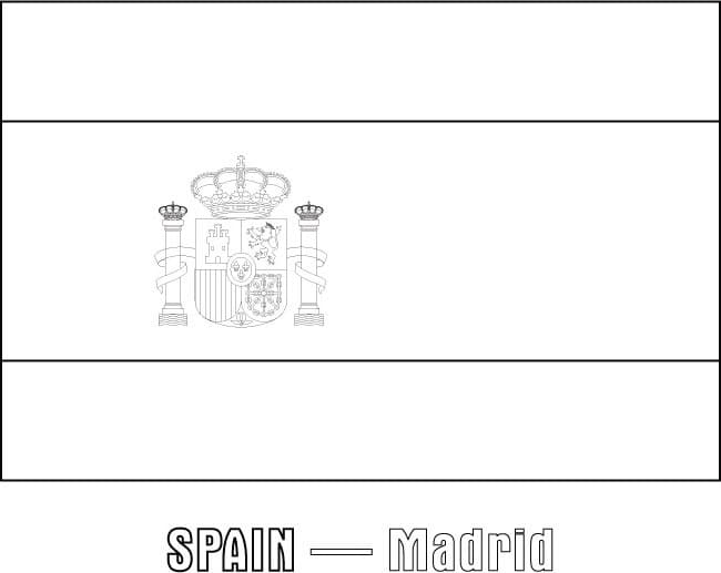 Drapeau de l’Espagne Gratuit coloring page