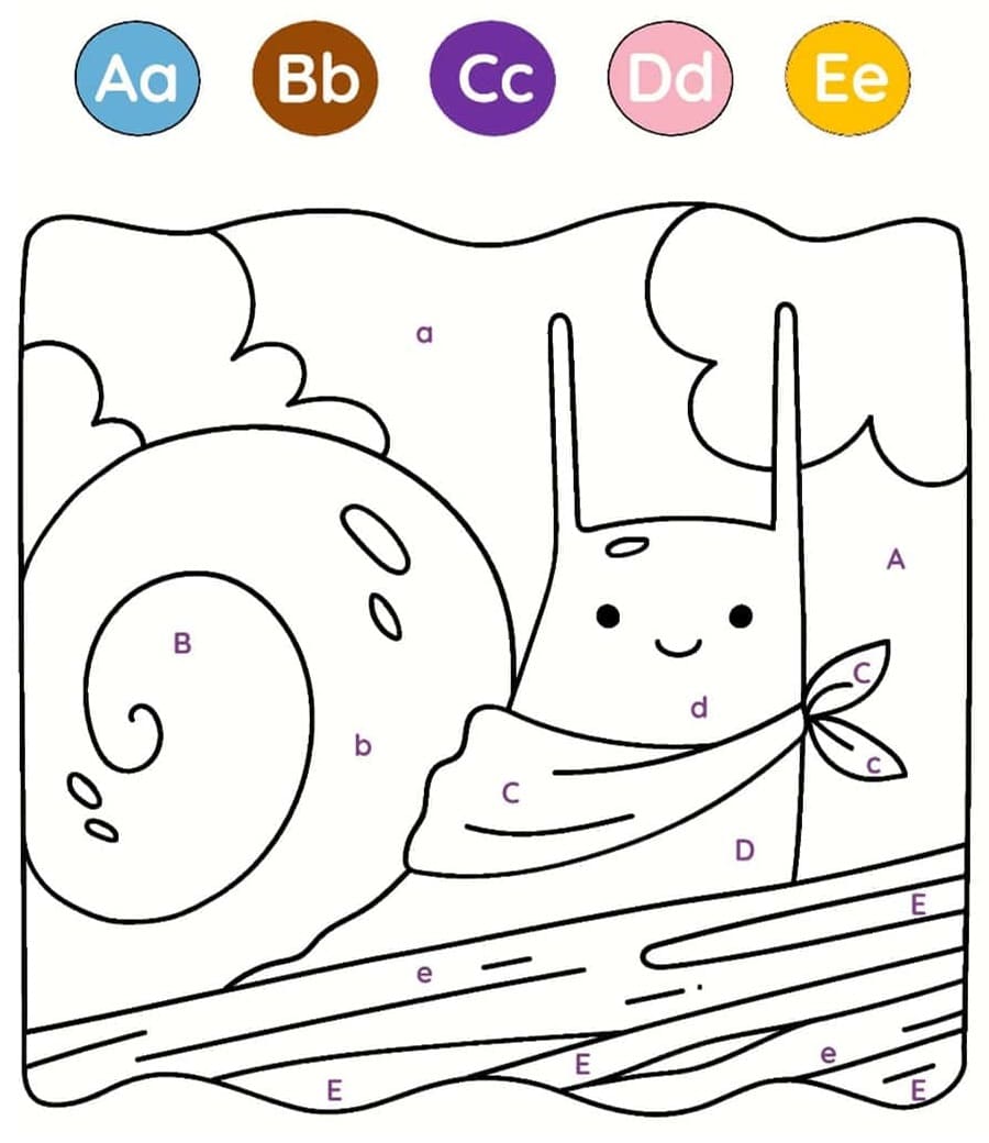 Escargot Magique Lettres coloring page