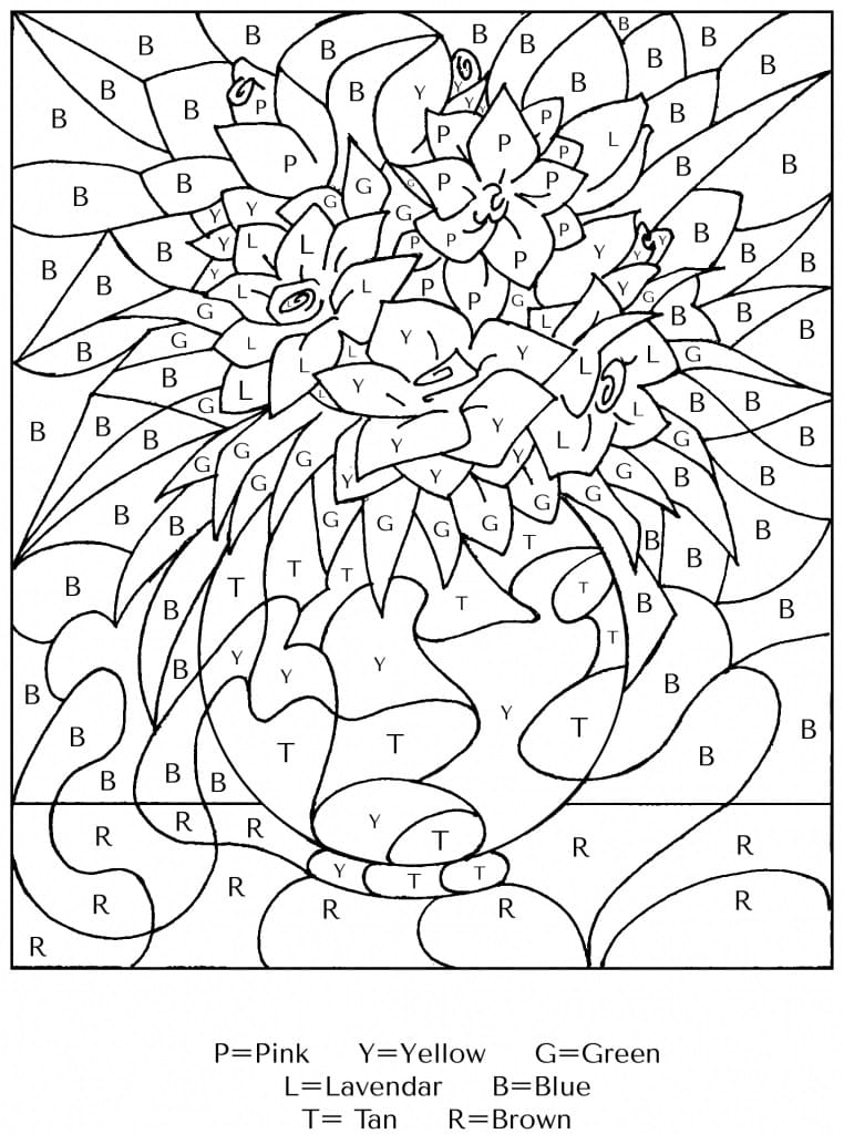 Fleurs Magique Lettres coloring page