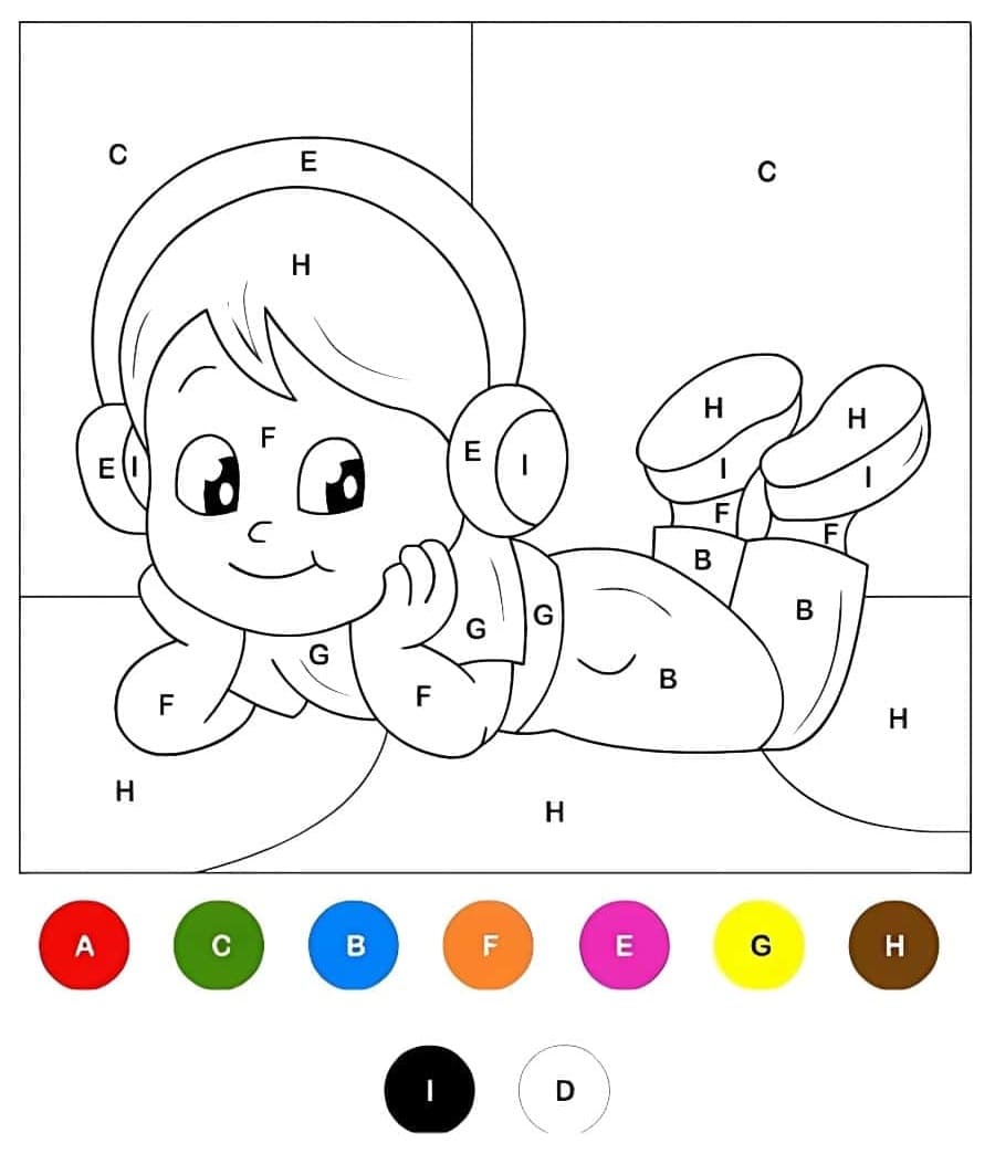 Garçon Magique Lettres coloring page