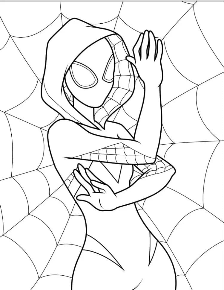 Coloriage Ghost Spider Pour les Enfants de 3 An