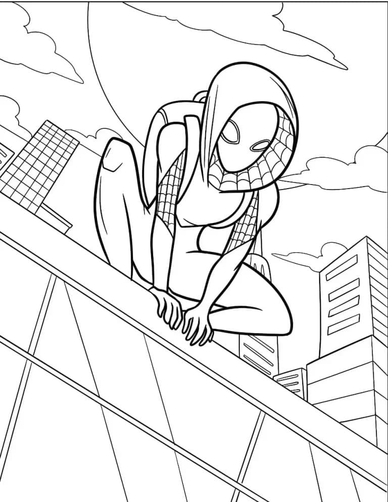 Coloriage Ghost Spider Pour les Enfants de 5 An