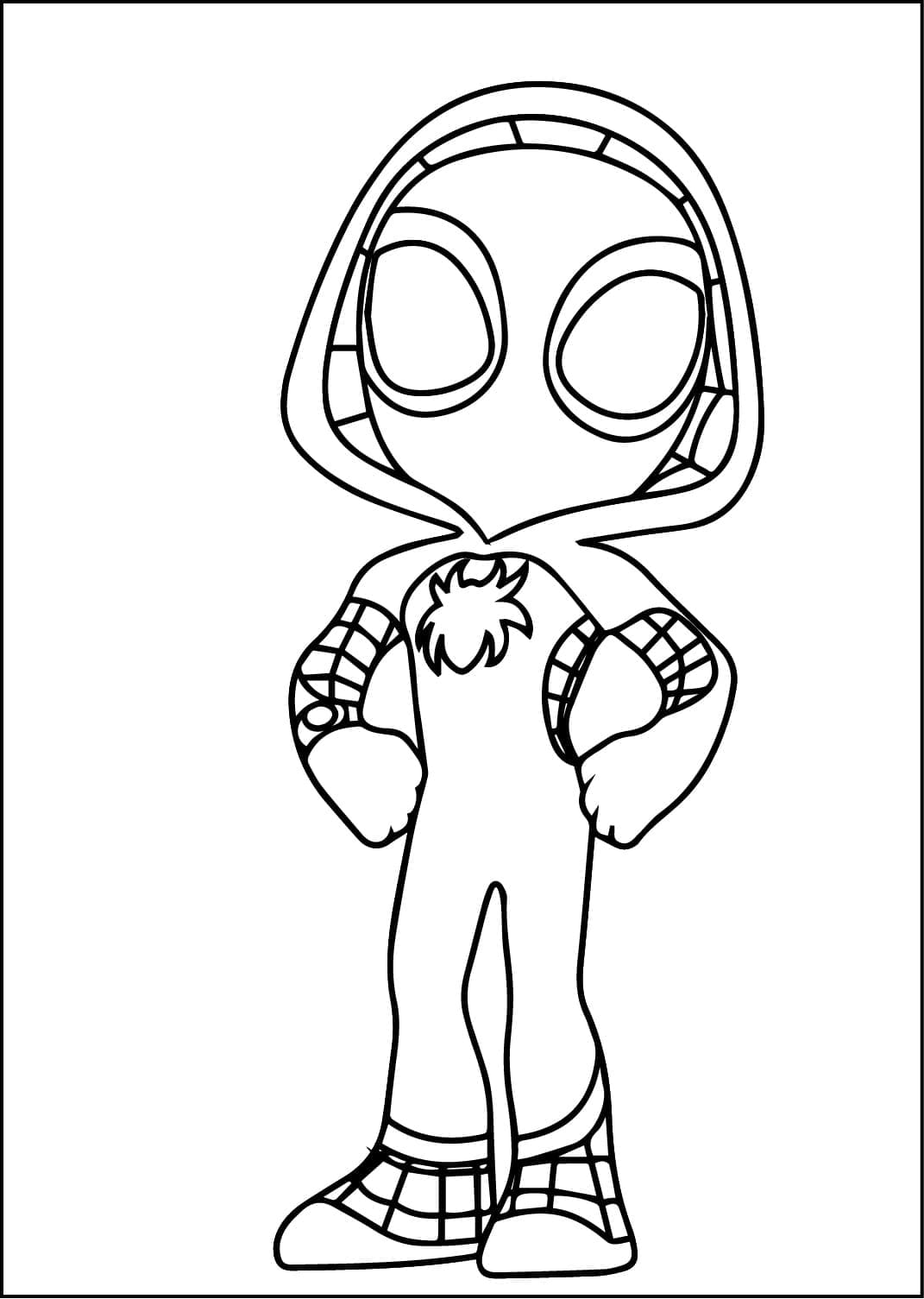 Coloriage Ghost Spider Pour les Enfants de 6 An