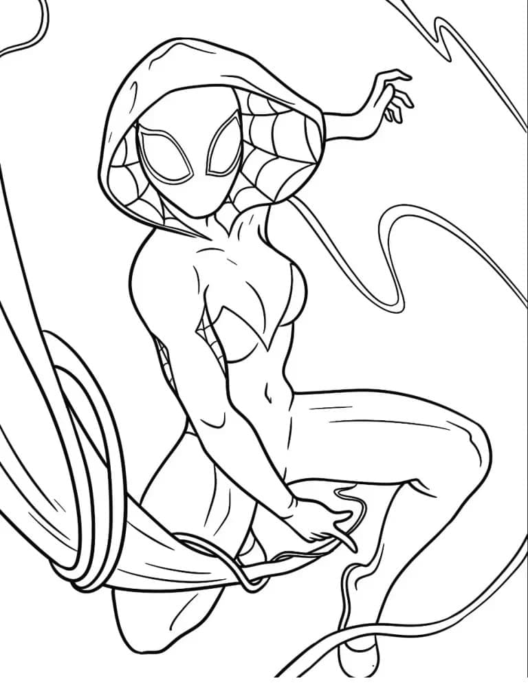 Coloriage Gwen Stacy Spider Woman