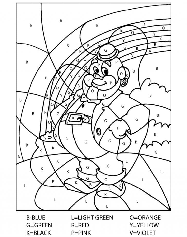 Leprechaun Magique Lettres coloring page