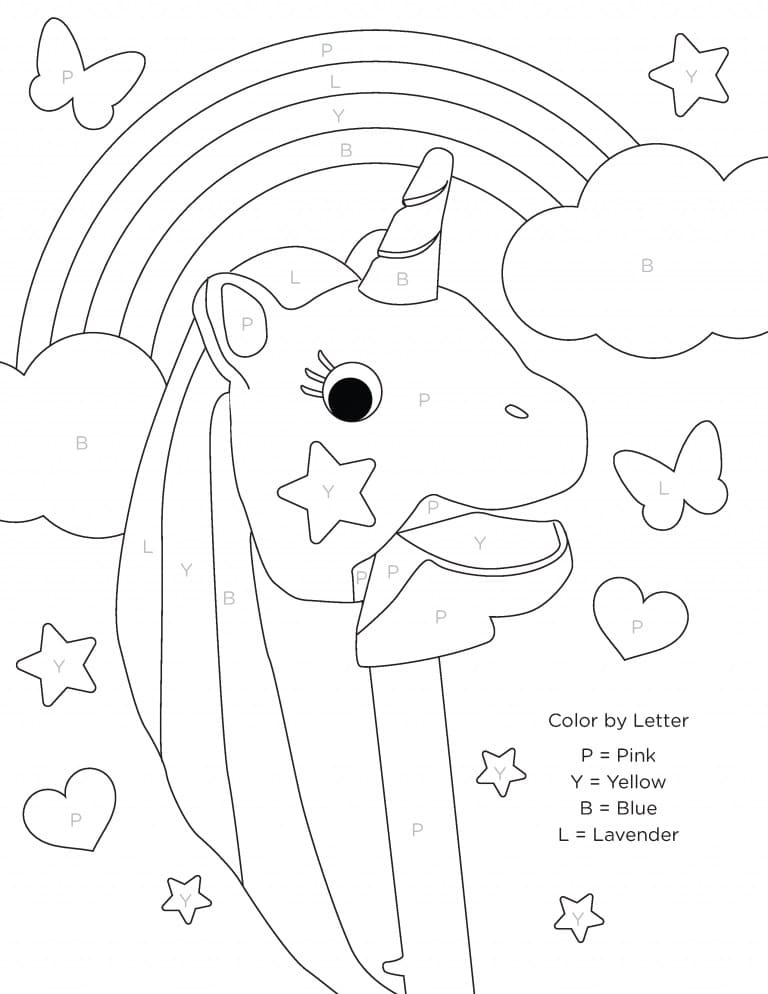 Licorne Magique Lettres coloring page