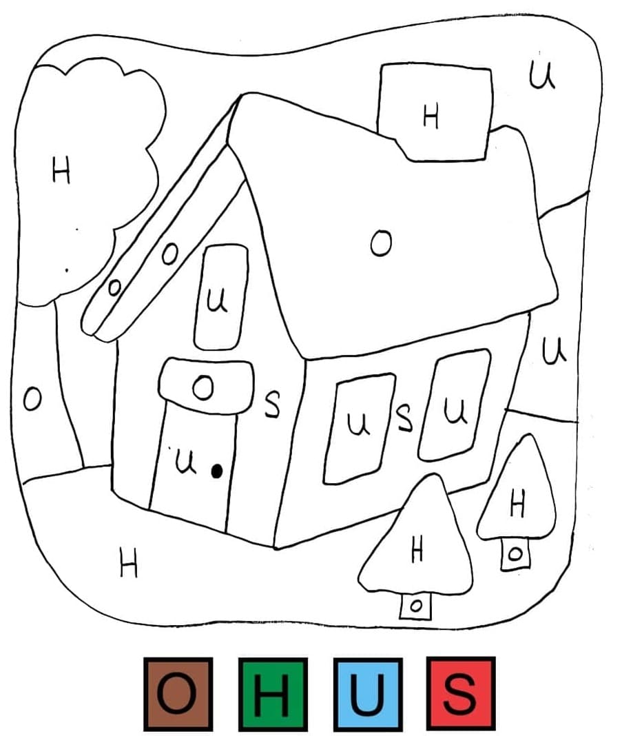 Maison Magique Lettres coloring page