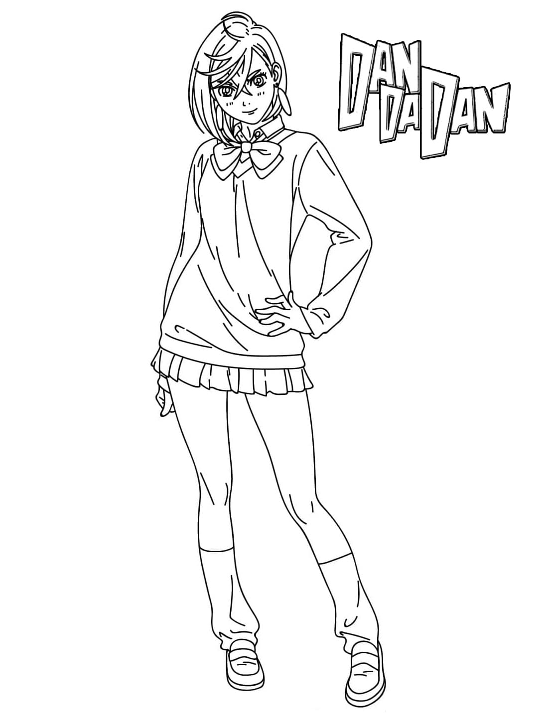 Coloriage Momo Ayase dans Dandadan