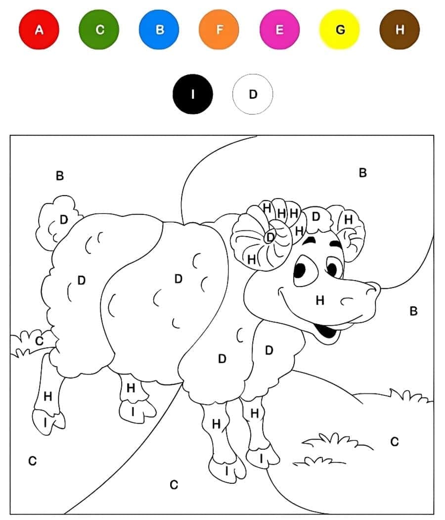 Mouton Magique Lettres coloring page