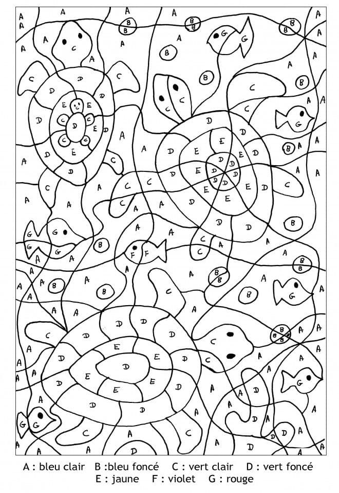 Océan Magique Lettres coloring page