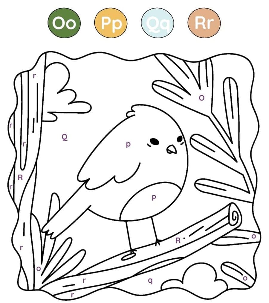 Oiseau Magique Lettres coloring page