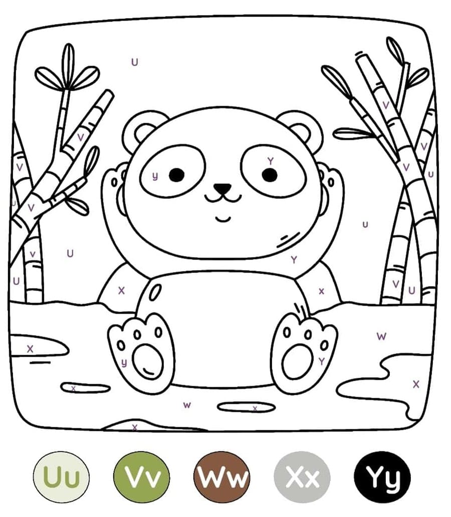 Panda Magique Lettres coloring page