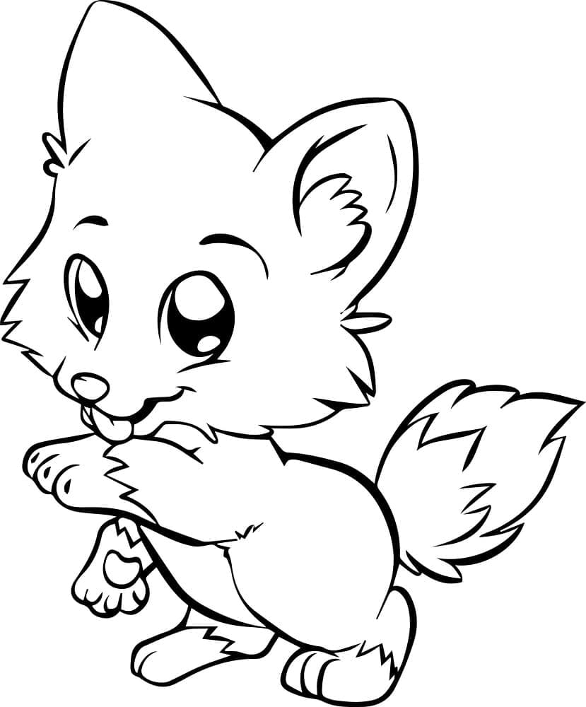 Coloriage Petit bébé renard