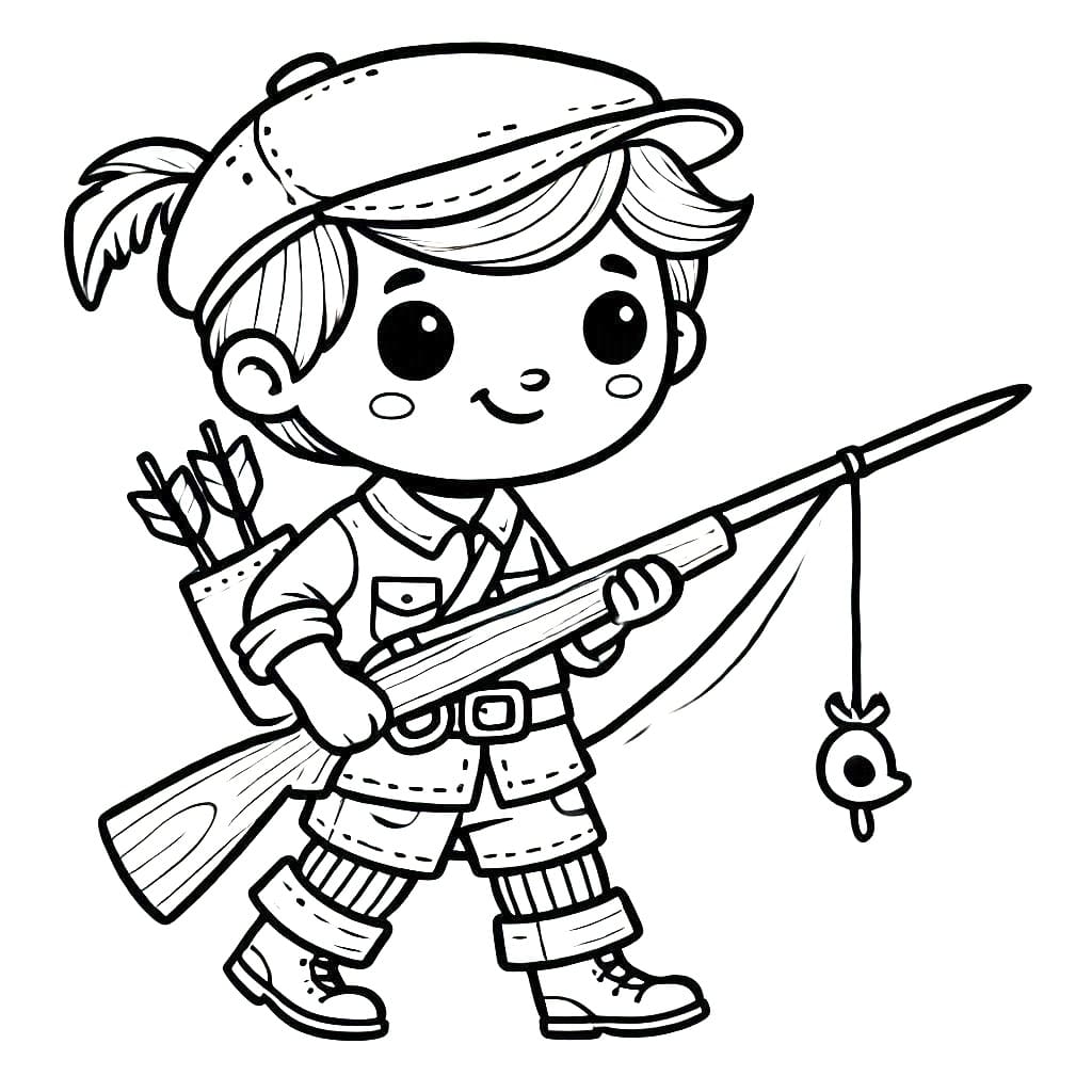 Coloriage Petit chasseur