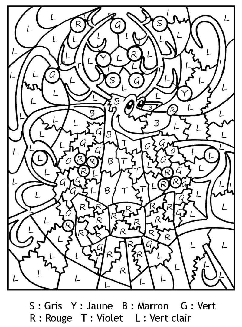 Renne Magique Lettres coloring page