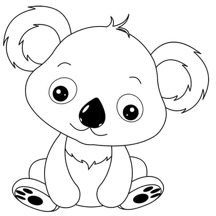 Coloriage Un bébé koala mignon