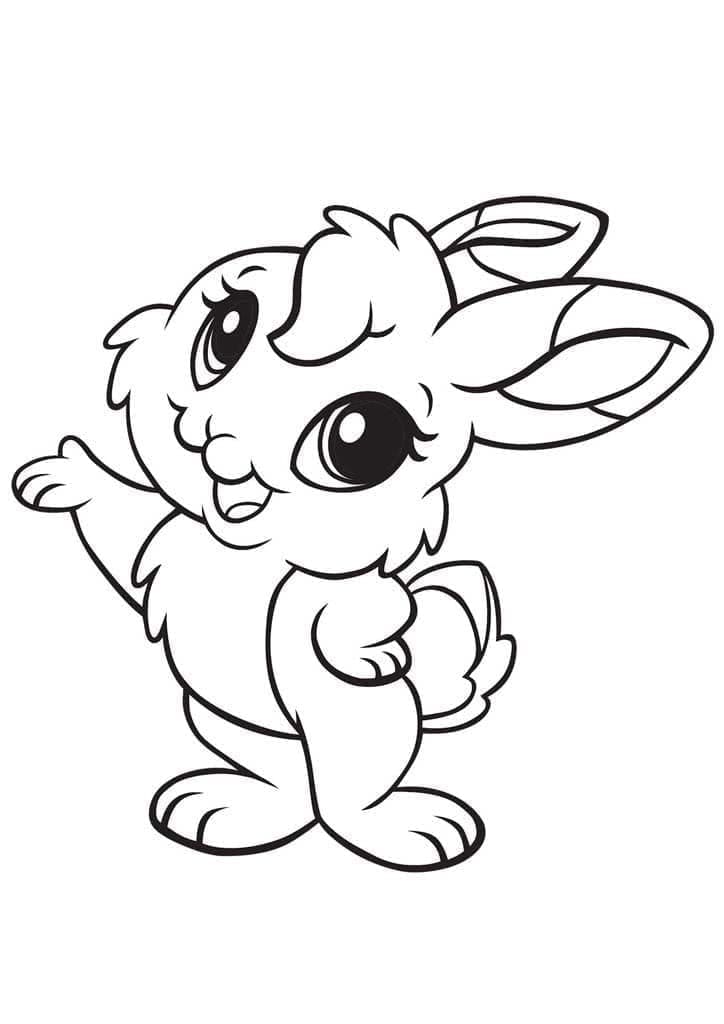 Coloriage Un bébé lapin mignon