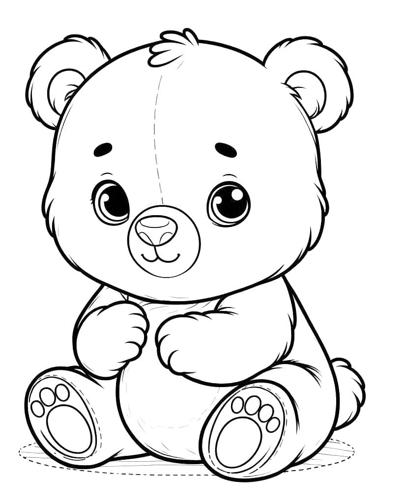 Coloriage Un bébé ours mignon