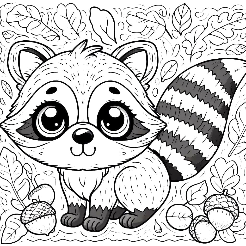 Coloriage Un bébé raton laveur mignon - télécharger et imprimer gratuit ...