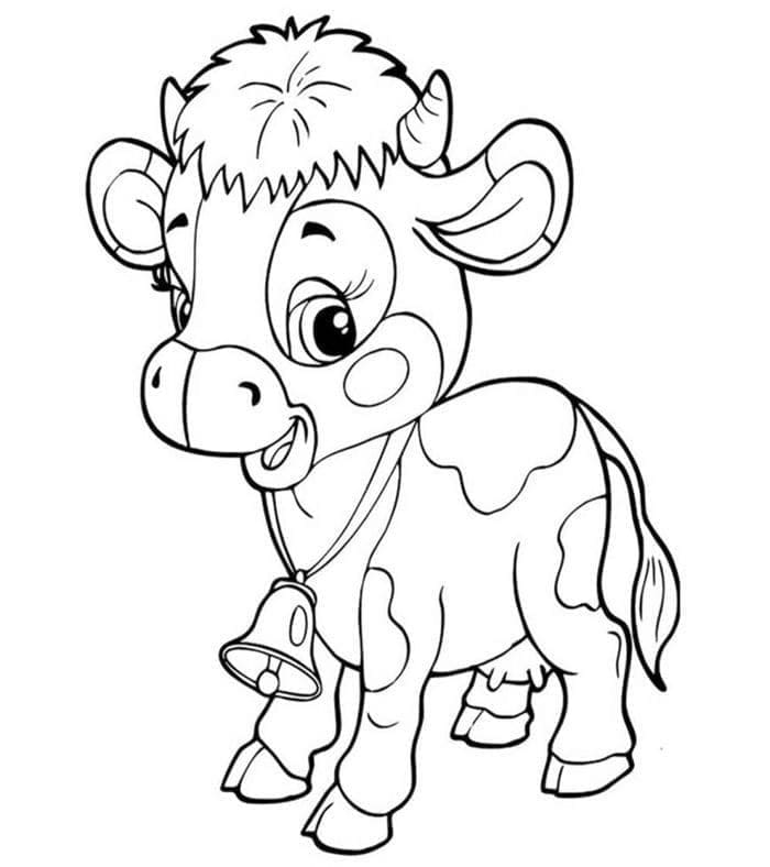 Coloriage Un bébé vache mignon