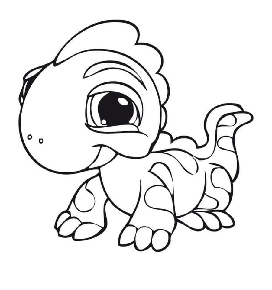 Coloriage Un mignon bébé caméléon