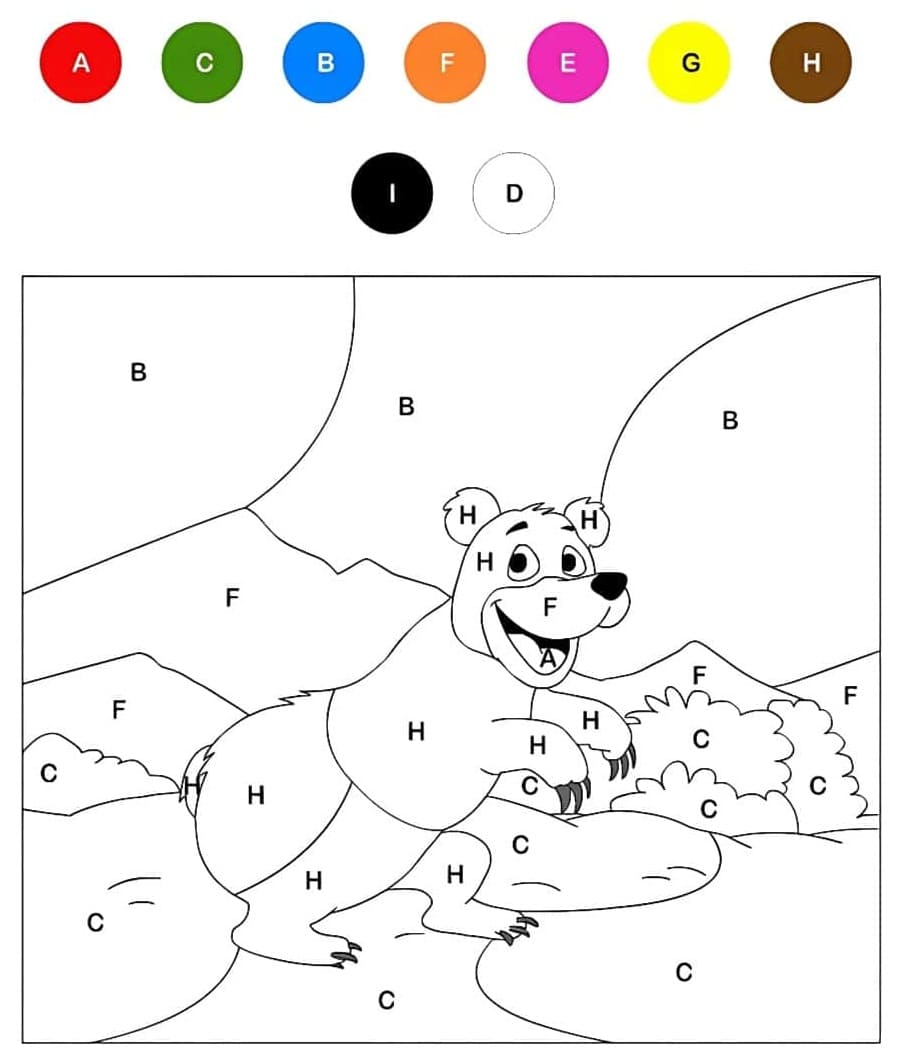 Un Ours Magique Lettres coloring page