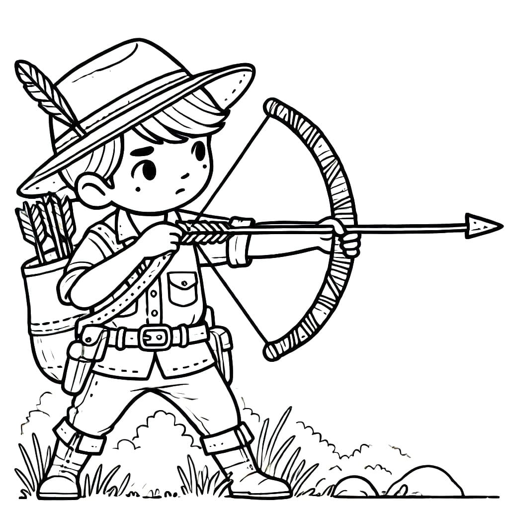 Coloriage Un petit chasseur