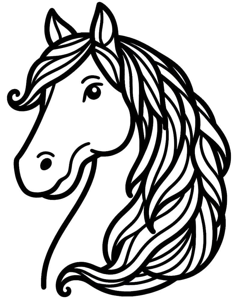 Coloriage Tête de cheval gratuit pour les enfants