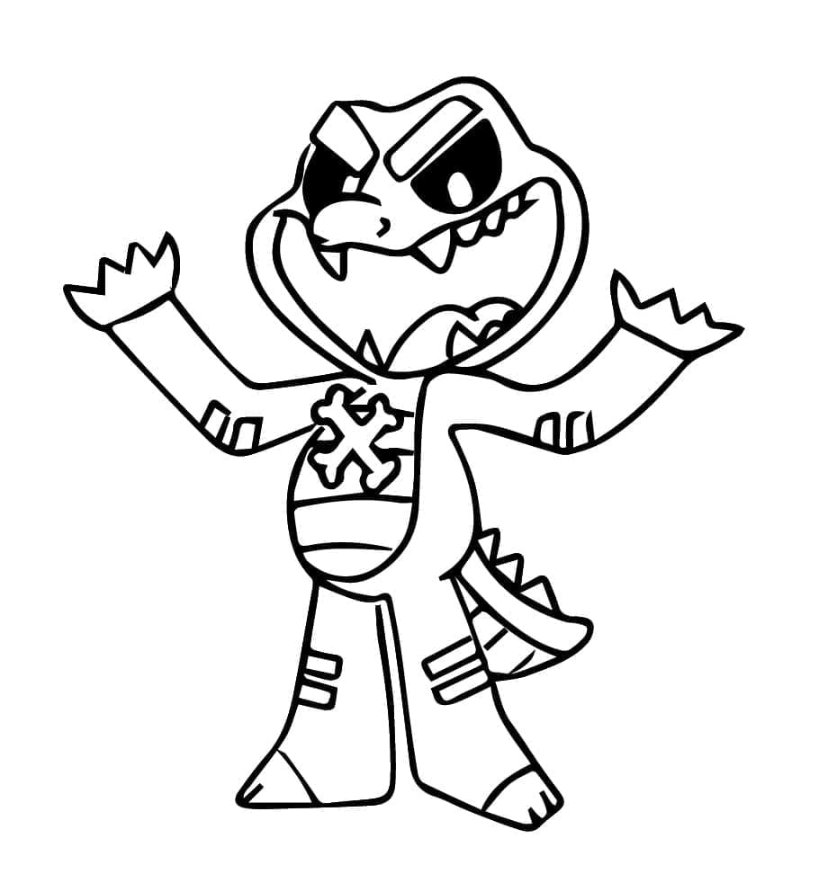 Coloriage Allister Gator de Nightmare Critters